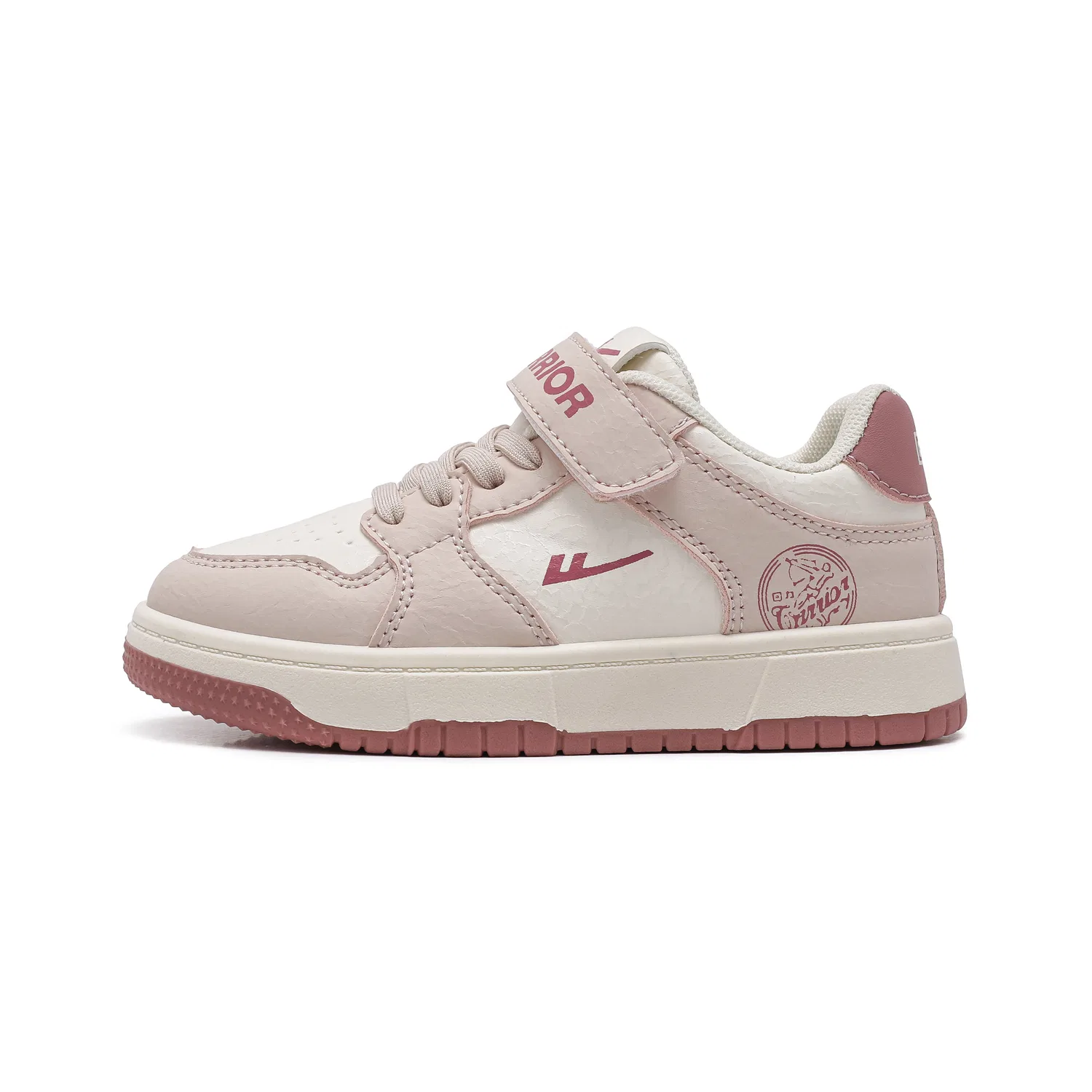 Детские кеды для скейтбординга с синтетической кожи, Anti Kick, Beige/Pink WARRIOR