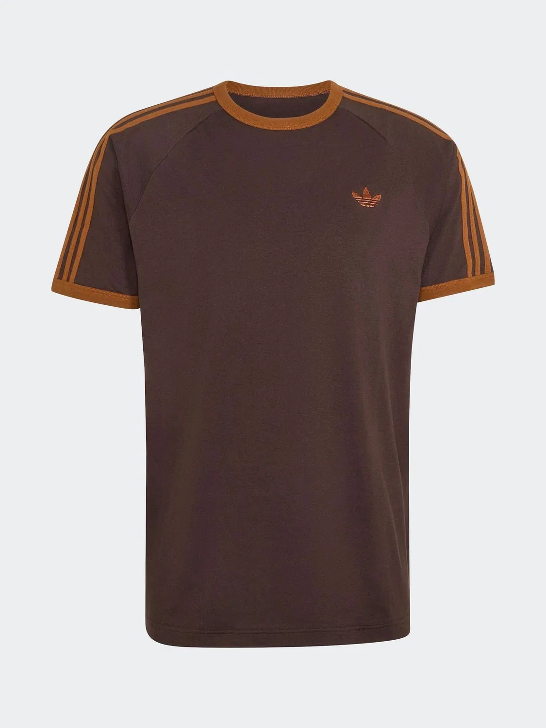 Футболка с полосками adidas Originals, коричневый/оранжевый — фото 4