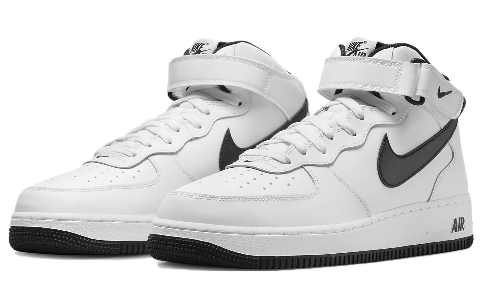 Кроссовки Nike Air Force 1 Mid, белый/черный — фото 3