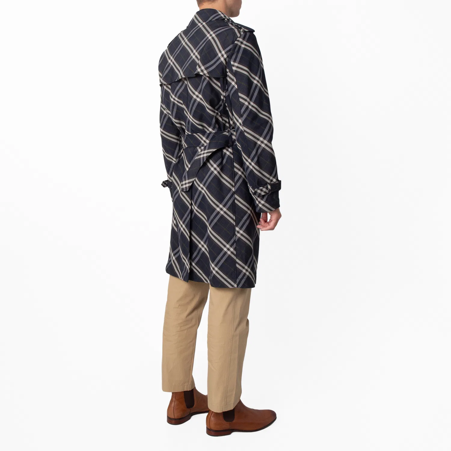Пальто-тренч Burberry Check Long Belted Trench Coat Burberry, Indigo Ip Check — фото 3
