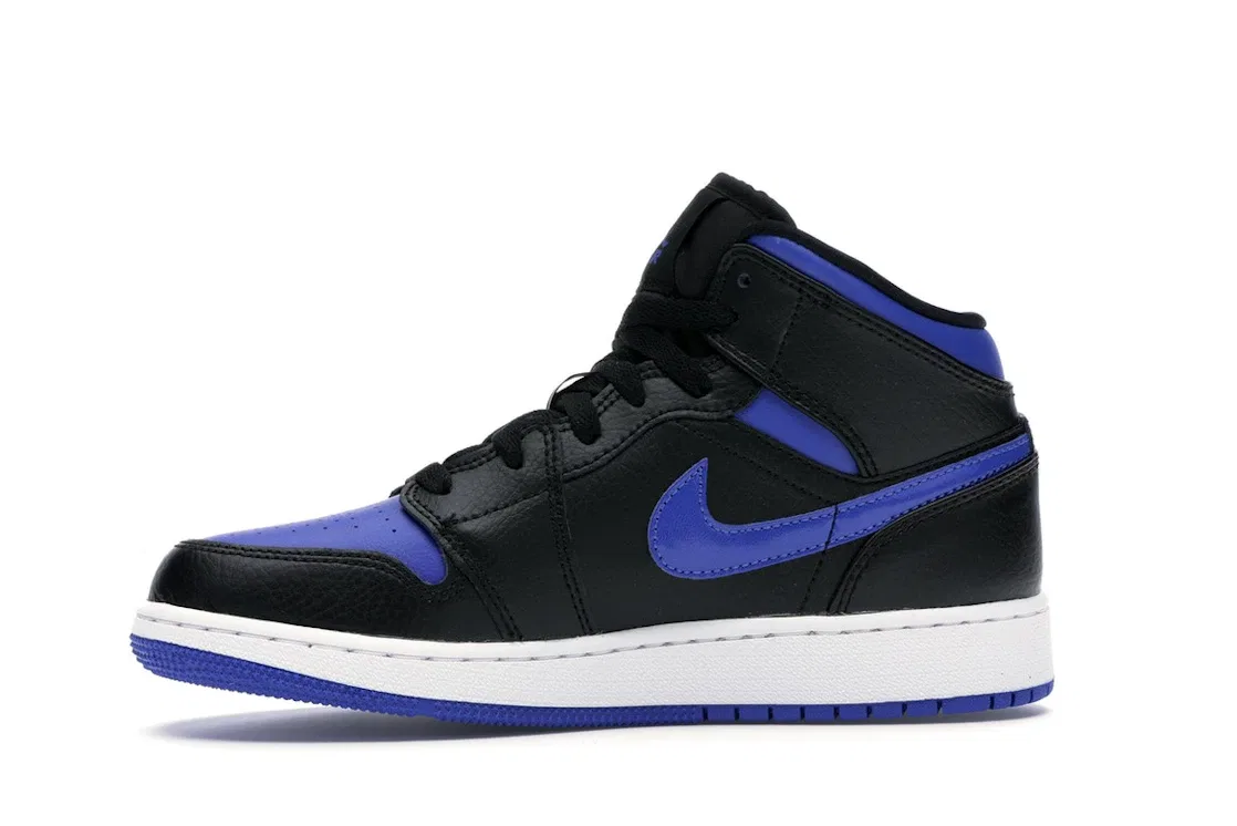 Детские кроссовки Lifestyle с принтом Jordan 1 Mid Jordan, Black/Royal — фото 3
