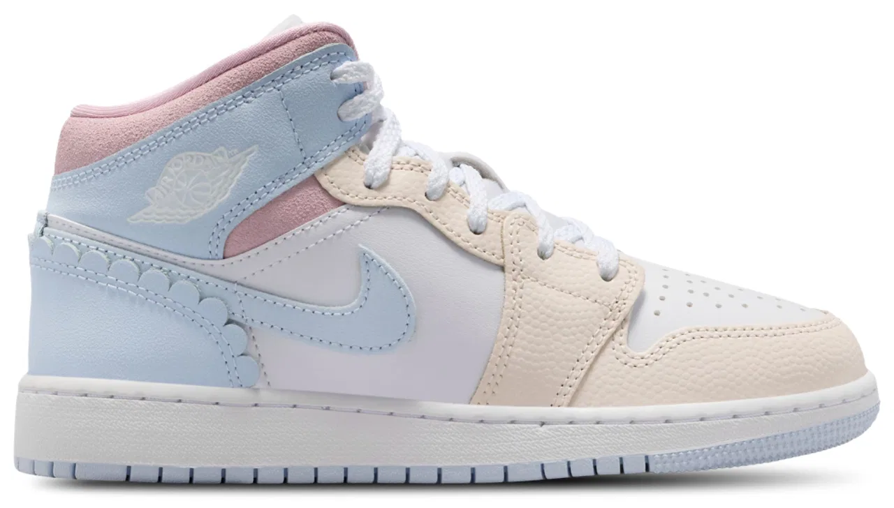 Кроссовки для девочек AJ 1 MID SE Jordan, цвет Half Blue/Pale Ivory/White