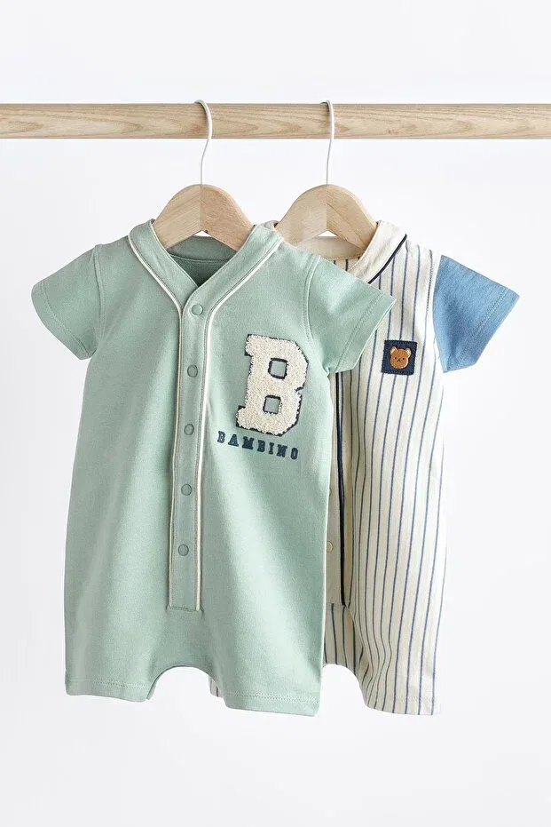 Детский комбинезон для мальчиков с коротким рукавом 100% Algodon - Yellow White Polo Gola Next Baby, Blue