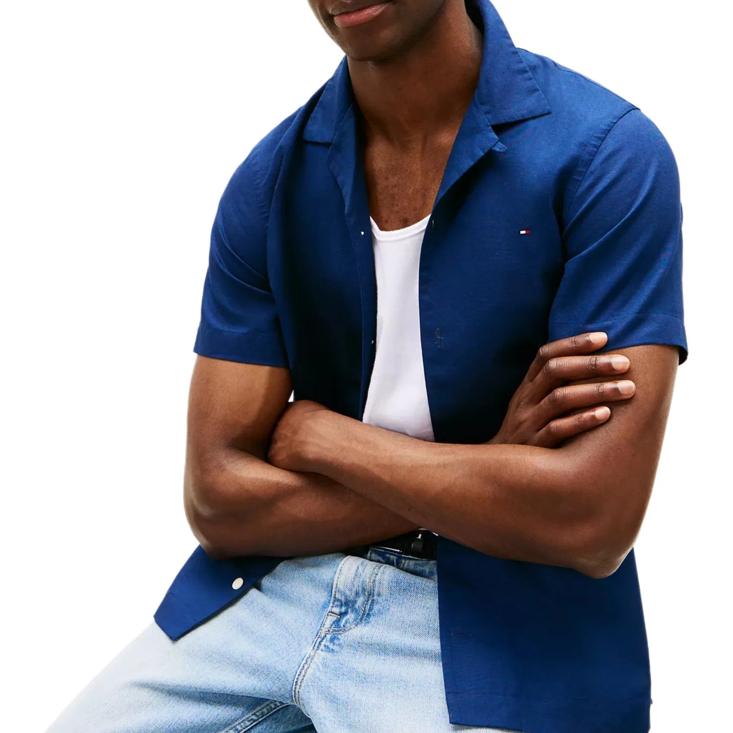 Мужская рубашка с отложным воротником Tommy Hilfiger, Marine Blue — фото 2