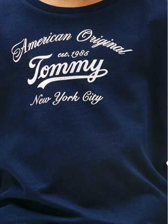 Футболка regular fit Script Tommy Hilfiger, темно-синий — фото 4