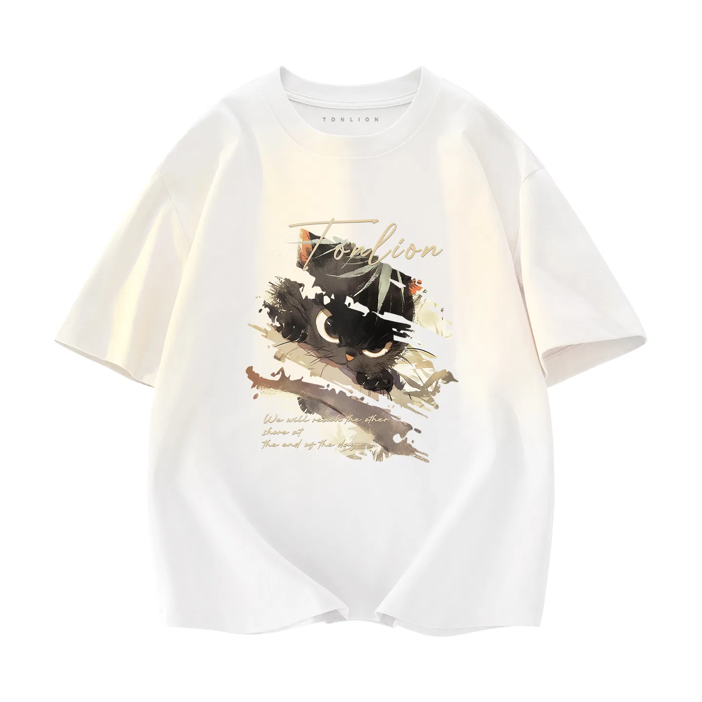 Детская футболка с принтом Loose Pure Cotton Tonlion, Цвет 100% Cotton White