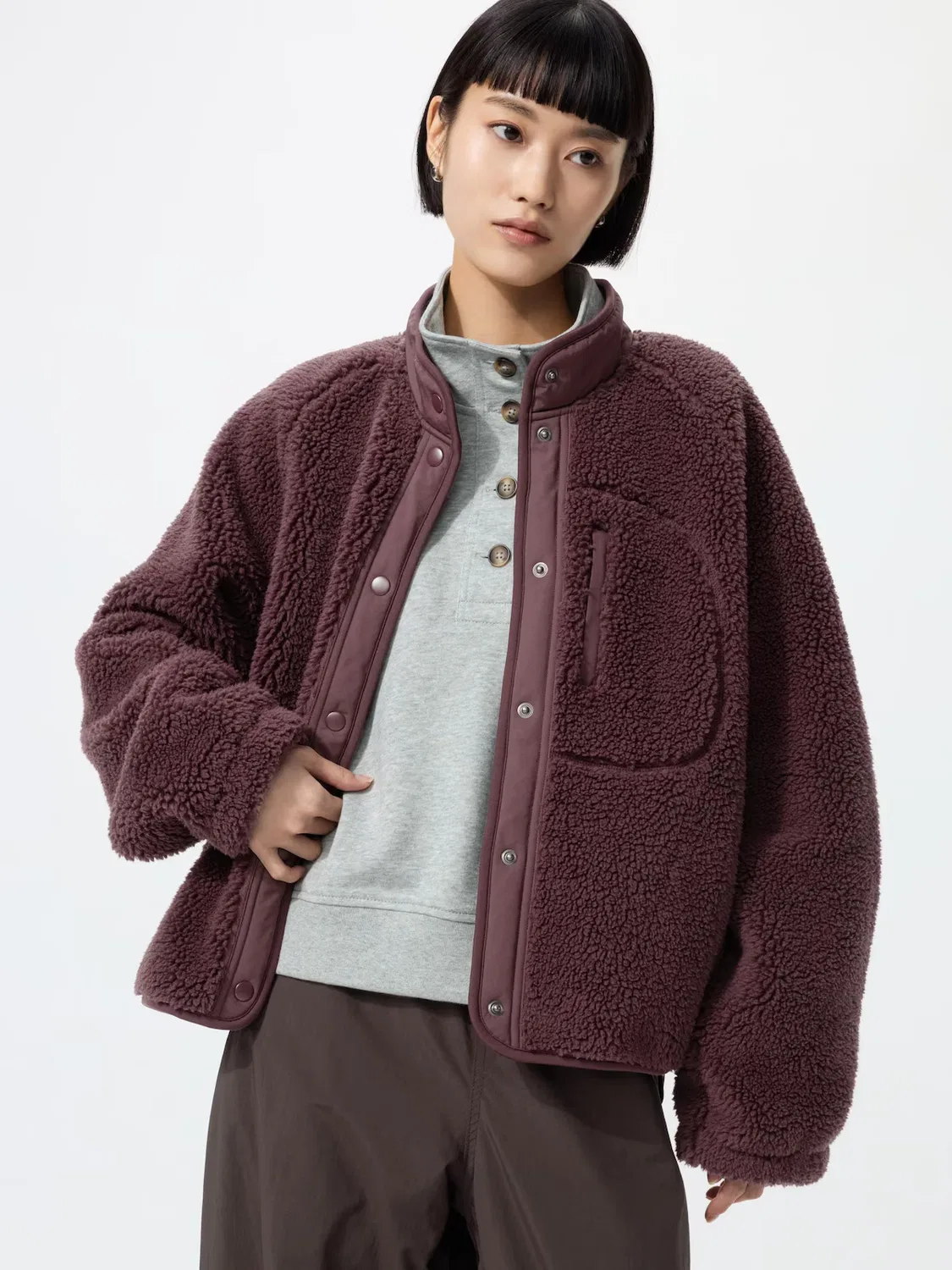 Флисовая куртка Uniqlo, бордовый