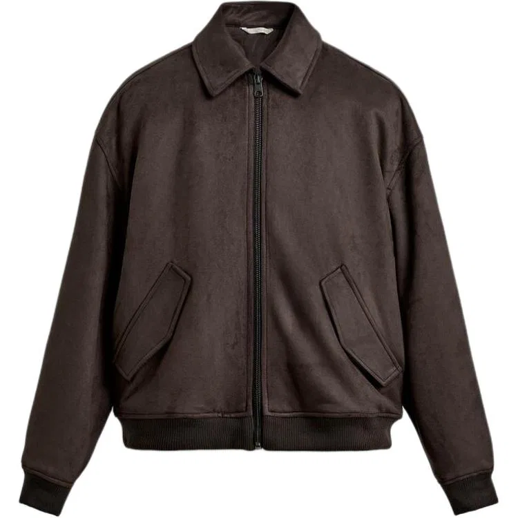 Мужской пуховик с лацканами Brown ZARA, Brown