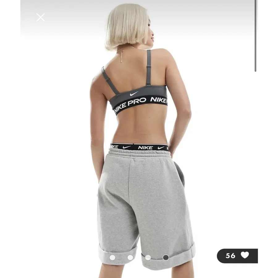 Спортивный бюстгальтер с глубоким вырезом Pro Indy Plunge Bra Nike, Серый — фото 2