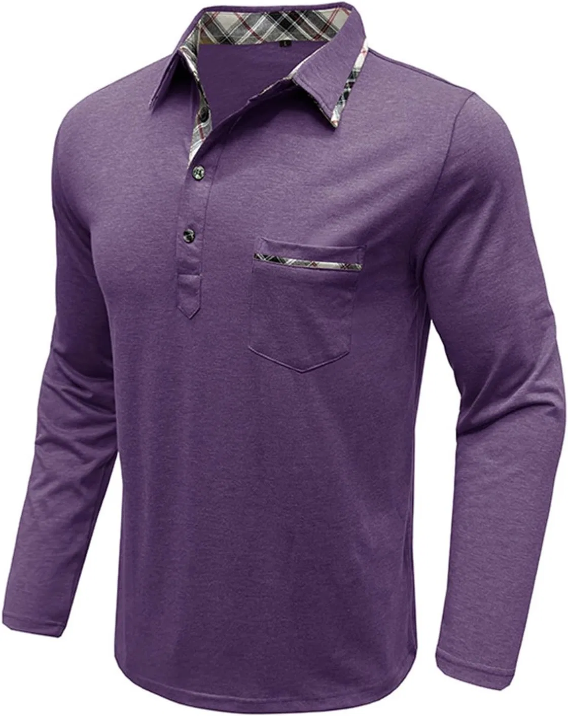 Мужская флип-воротниковая футболка-поло с карманом Purple — фото 3