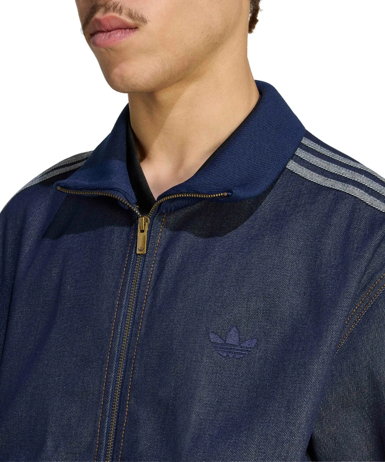 Мужская джинсовая куртка с принтом Firebird Adicolor Raw Denim Adidas, Dark Indigo Blue — фото 3