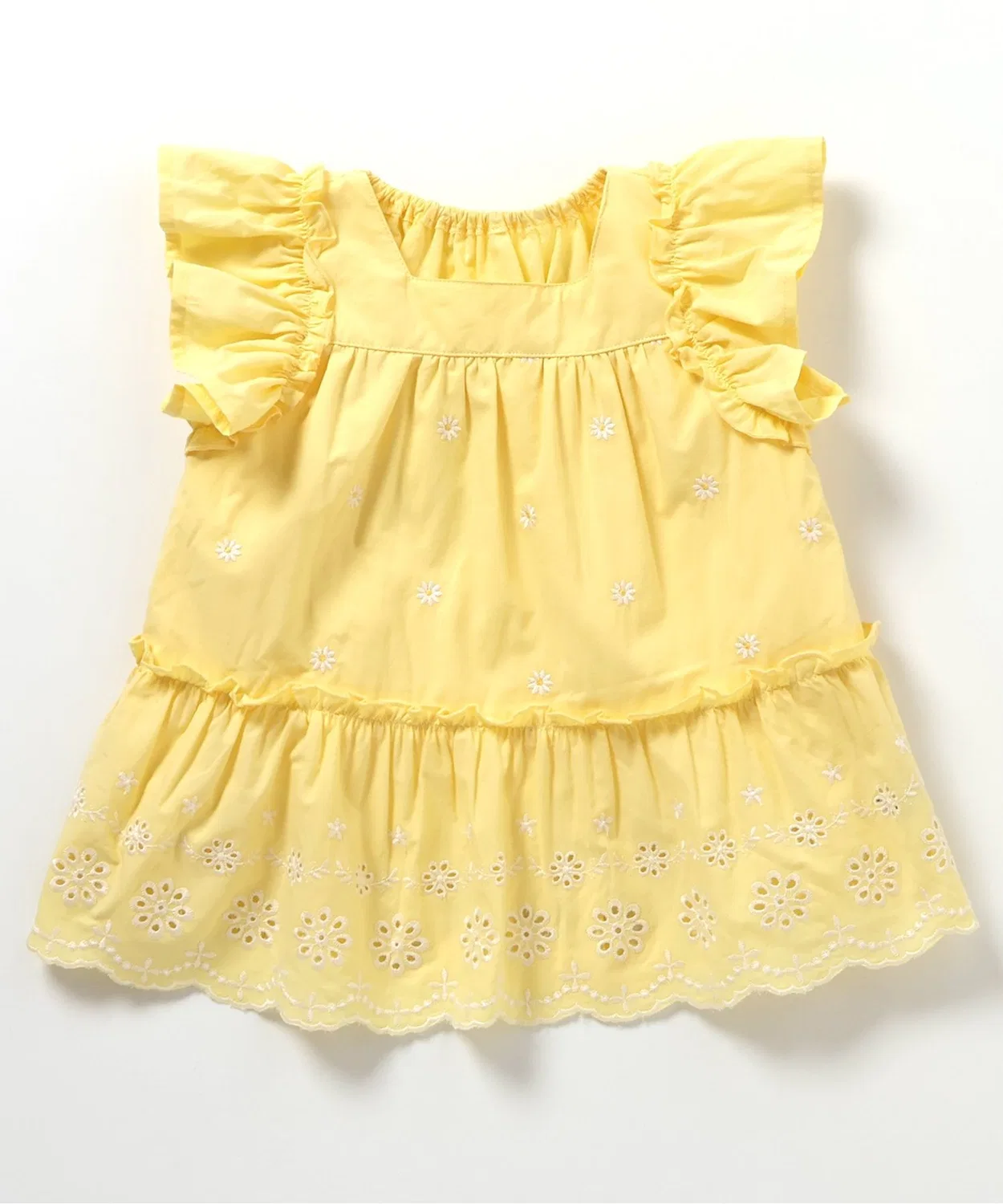 Детская туника для девочек с длинным рукавом модель Heart Flower Lace, apres les cours, Yellow — фото 2