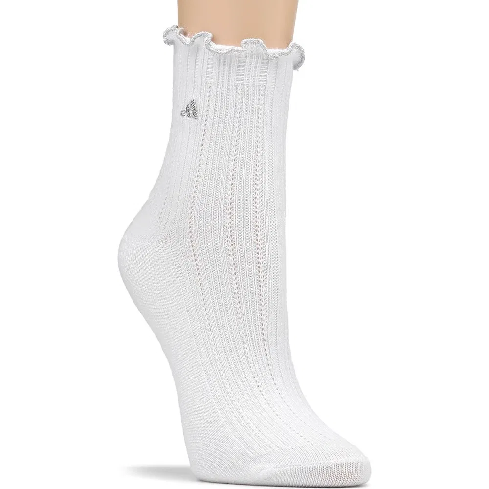 Женские 3 пары носков до щиколотки с оборками Adidas, White/Cyber Metallic/Silver — фото 3