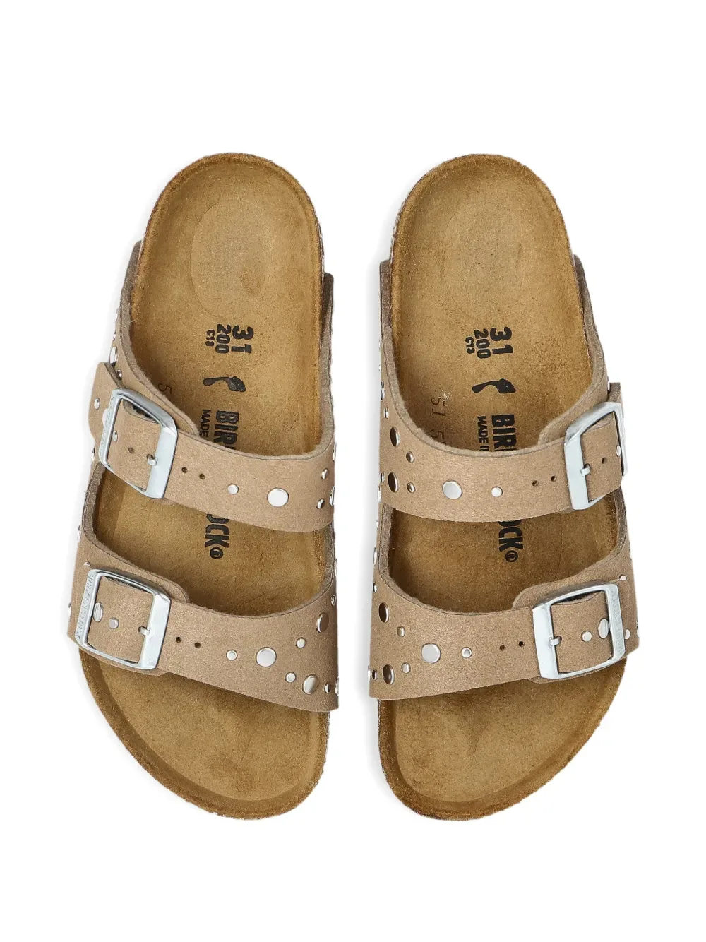 Сандалии Arizona с пряжками и отделкой Birkenstock Kids, бежевый — фото 4