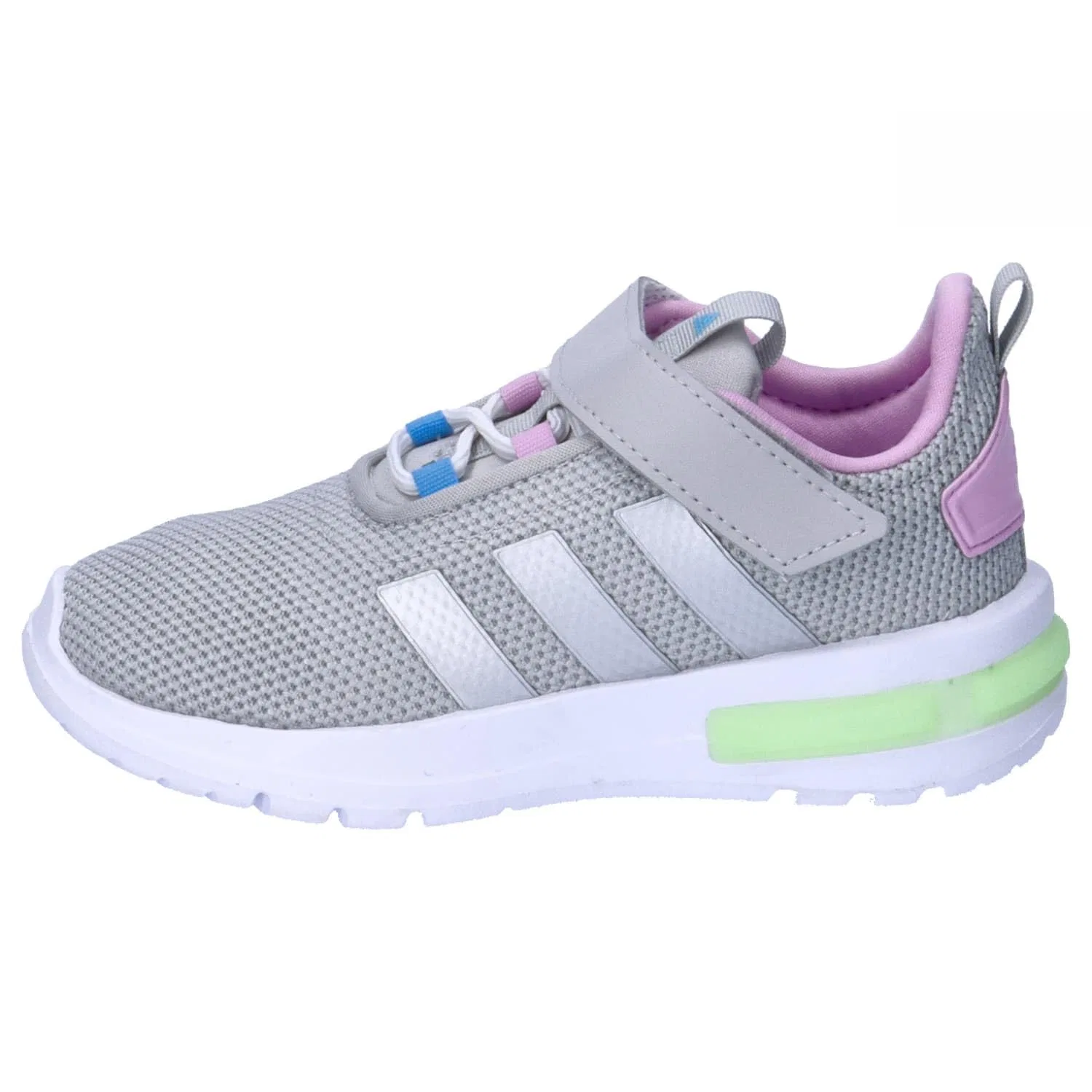 Детские кроссовки для мальчиков с амортизацией Cloudfoam Racer Tr23 Shoes Kids Adidas, Grey Two Silver Met Bliss Lilac — фото 2