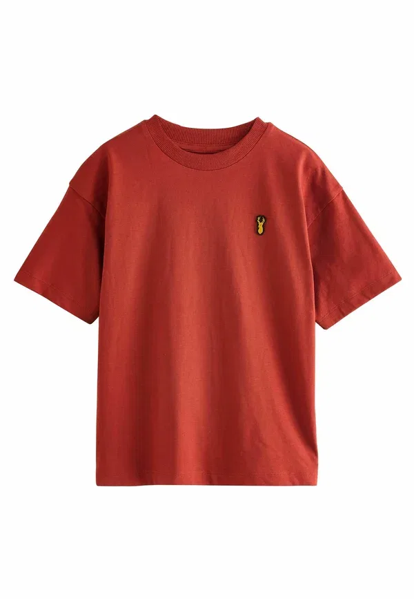 Футболка хлопок Regular fit - short sleeve 4 pack - basic t-shirt Next blue, rust, khaki, черный/синий/хаки — фото 4