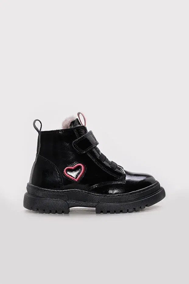 Детские ботинки для девочек кожаные классические Fast Step, Black Patent Leather Pink — фото 2