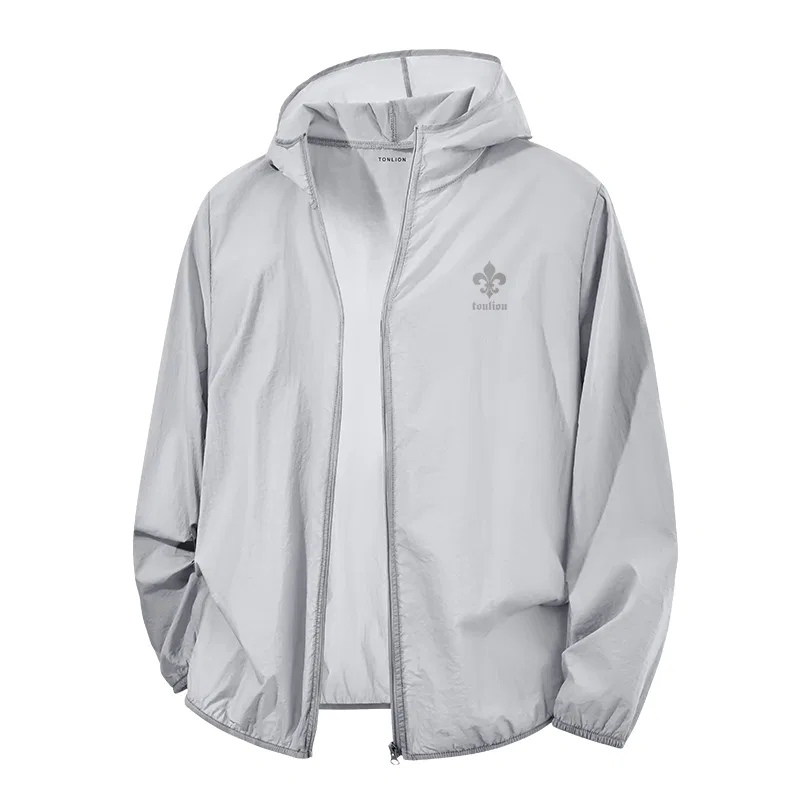 Детская куртка для мальчиков с защитой от солнца Tonlion, Цвет Ultra-Thin Sunscreen Bean Green (Tb Gothic Gray Shadow Chest Label) — фото 3