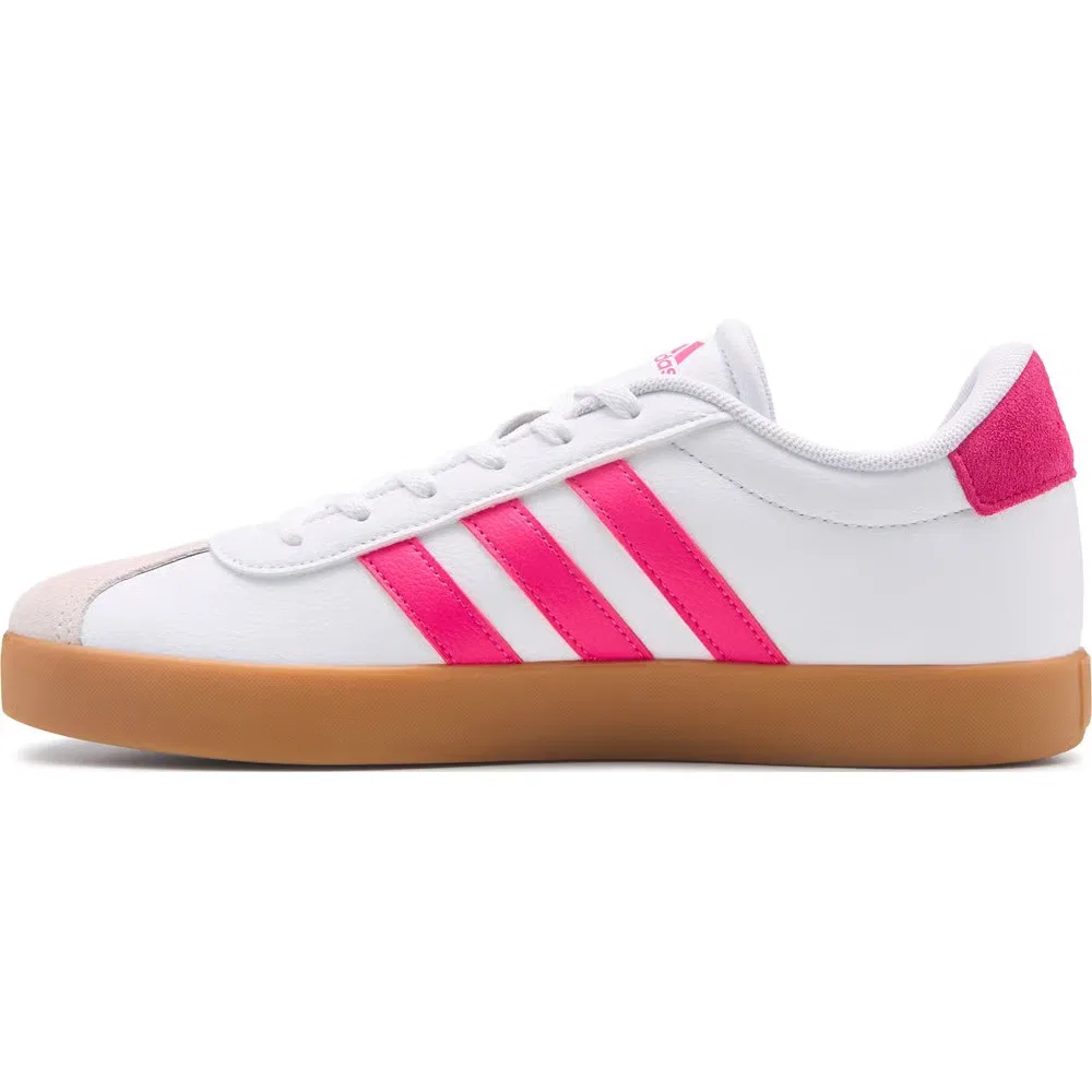 Детские кроссовки VL Court 3.0 Adidas, White/Pink — фото 3