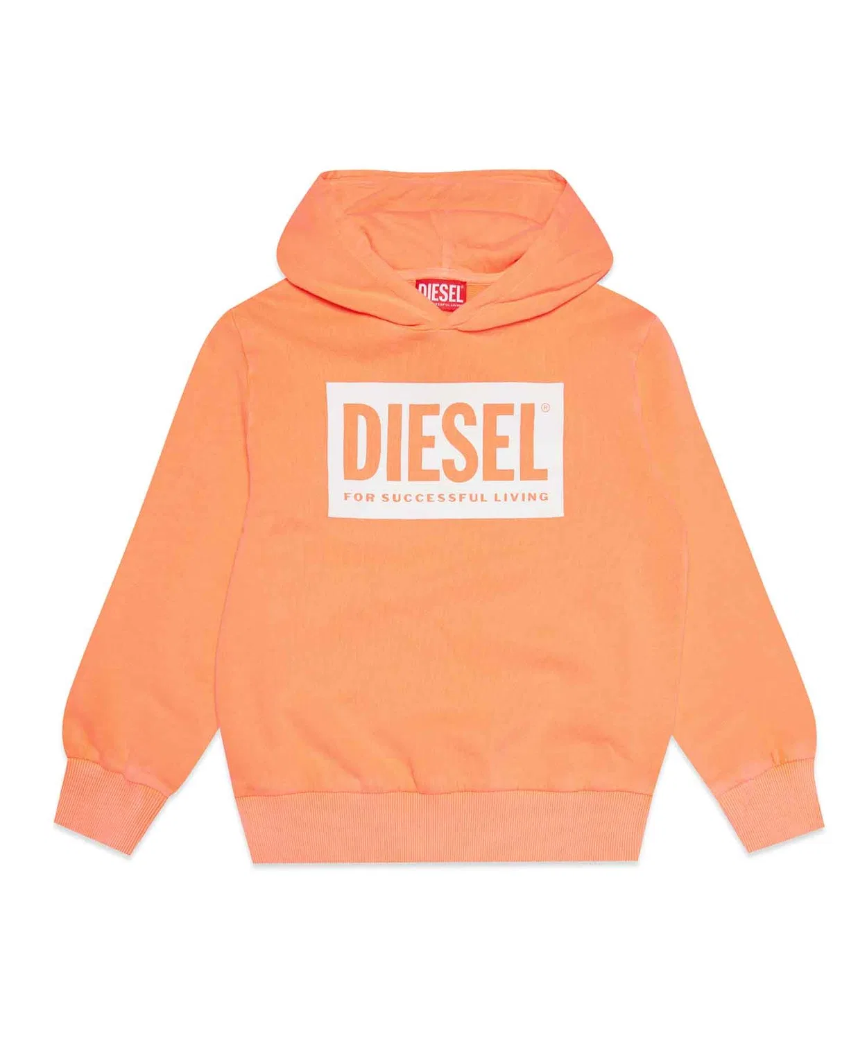 Детский худи с длинным рукавомс брендовым логотипом DIESEL KIDS, Оранжевый