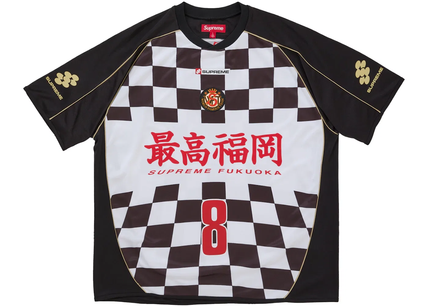 Мужская футболка-джерси с шахматным принтом Supreme Jersey, Black