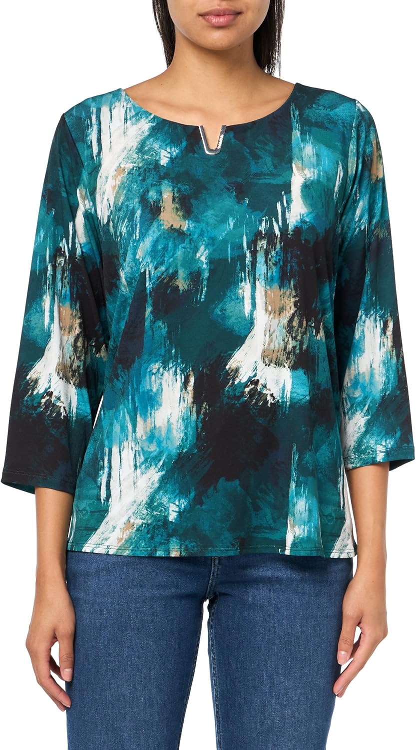 

Женский топ Calvin Klein с рукавами 3/4 и фурнитурой, Malachite Multi