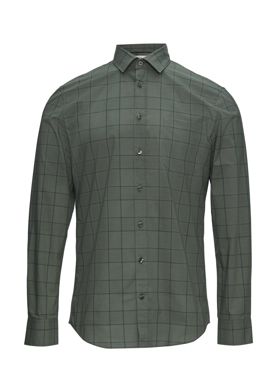 

Клетчатая рубашка s.Oliver BLACK LABEL Regular fit Button Up Shirt, темно-зеленый