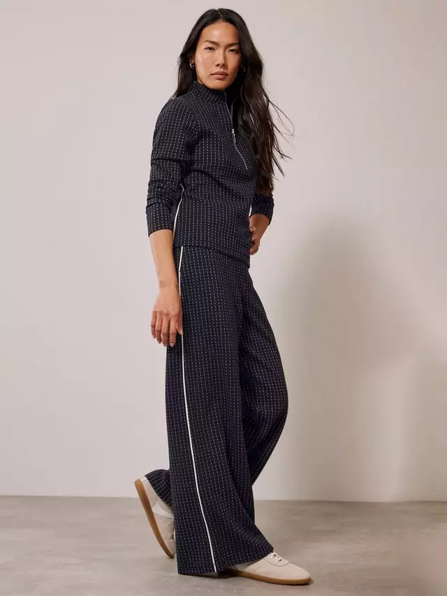 

Брюки Mint Velvet Pinstripe Wide Leg, темно-синий