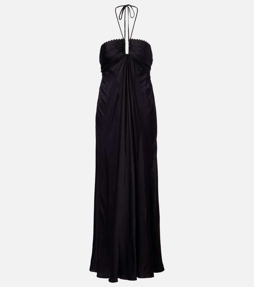 

Макси-платье с бретелями на шее Poupette St Barth, Black