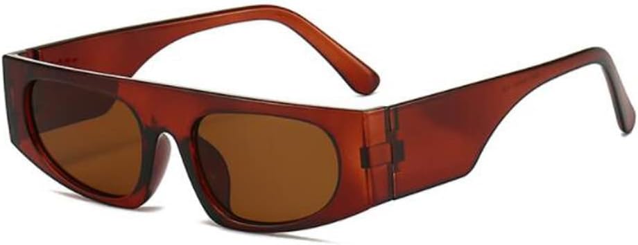 

Солнцезащитные очки в форме «кошачий глаз» прямоугольной формы для мужчин и женщин, в стиле хип-хоп/панк, простые солнцезащитные очки с широкими дужками star shop, Tea Frame Tea Flakes