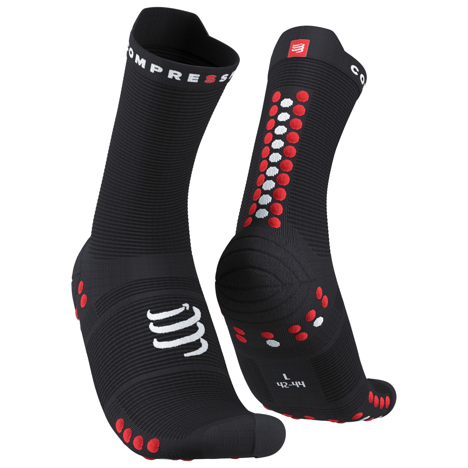

Носки для бега Compressport Pro Racing Socks V4.0 Run High, цвет Black/Red