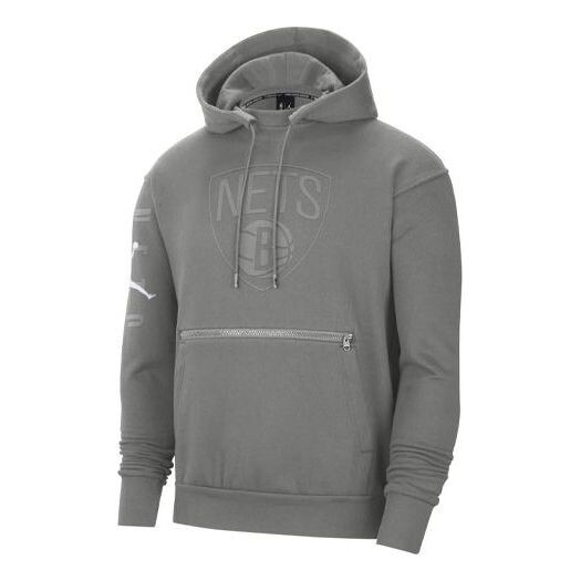 

Толстовка Men's Air Jordan NBA Brooklyn Nets Fleece Lined Stay Warm Sports Pullover Gray, мультиколор