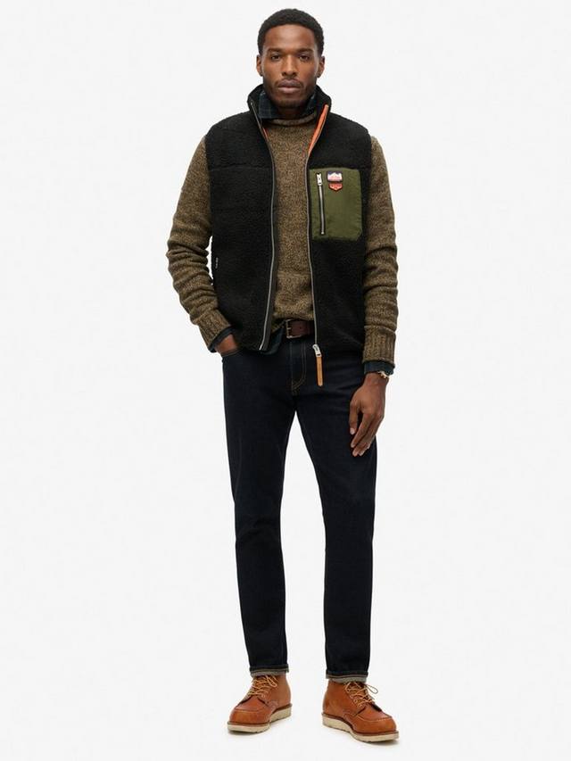 Винтажный ретро жилет из флиса Superdry, Black — фото 3