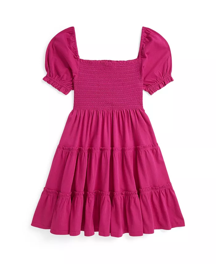 

Платье для девочек 7-16 лет с присборенными ярусами Polo Ralph Lauren, розовый