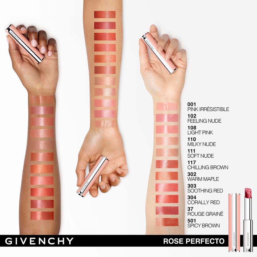Бальзам для губ Rose Perfecto с 24-часовым увлажнением Givenchy, .09oz /2.8g, 303 Soothing Red — фото 2