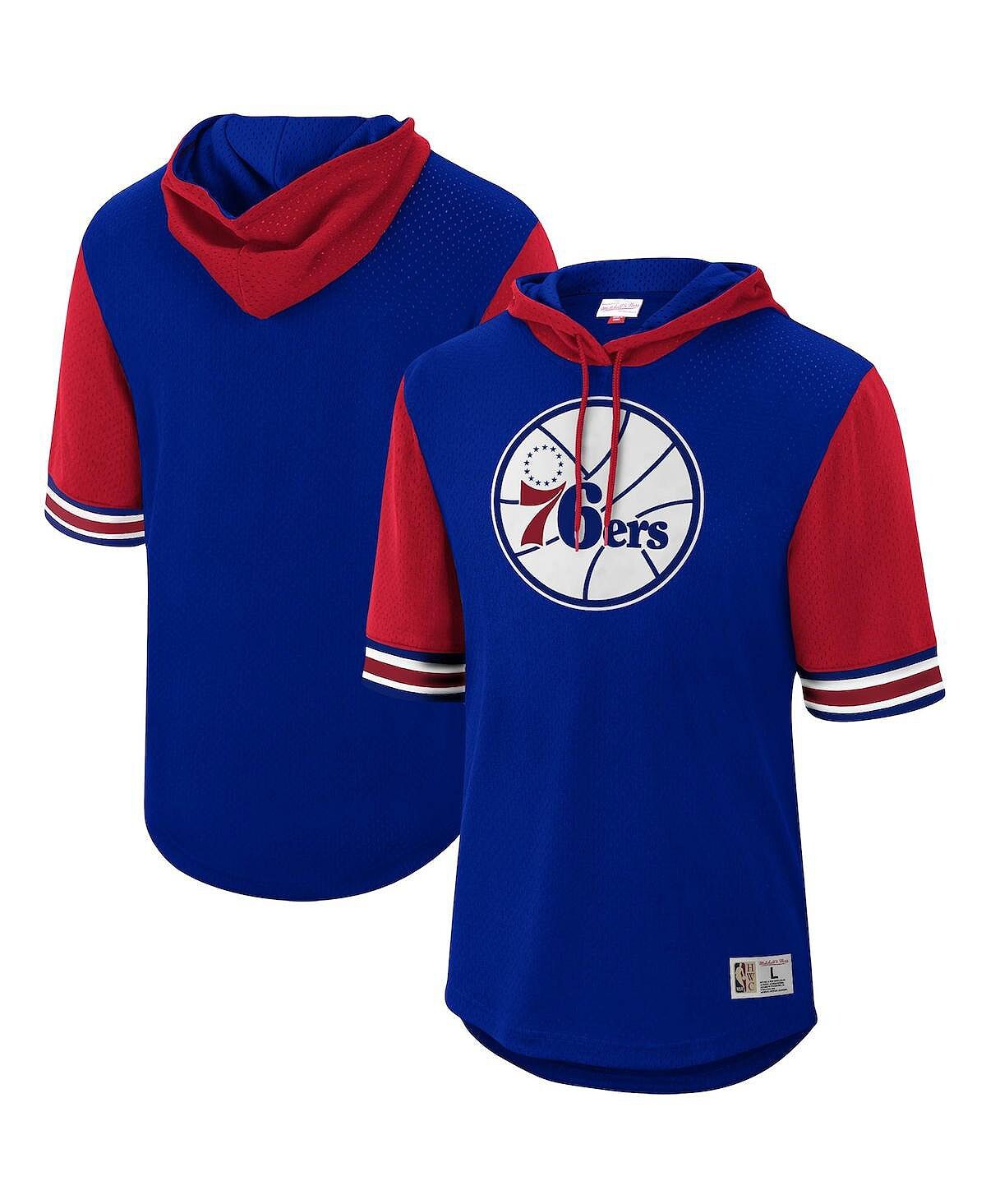 

Мужской сетчатый пуловер с капюшоном Royal Philadelphia 76ers Hardwood Classics Buzzer Beater Mitchell & Ness