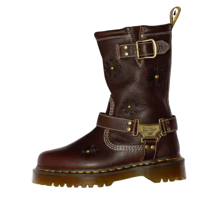 Ботинки Dr. Martens Anistone Hi Flower Rigger Boots, темно-коричневые