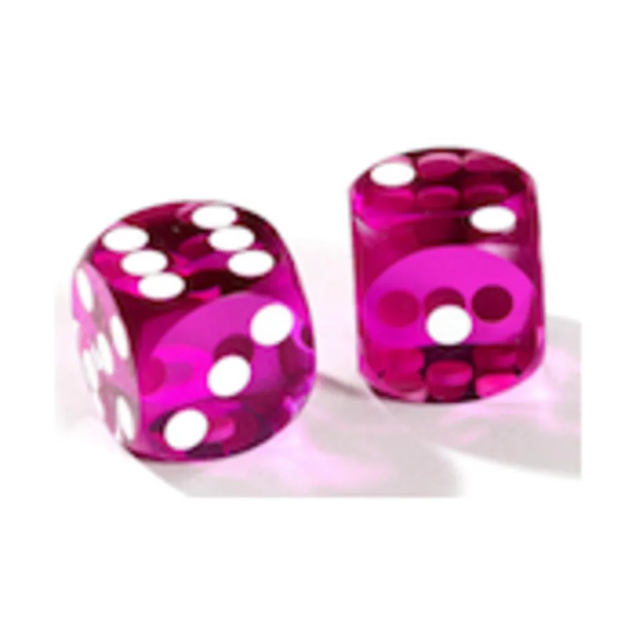

Прецизионные нарды 16 мм — розовый с белым (2), Precision Backgammon Dice