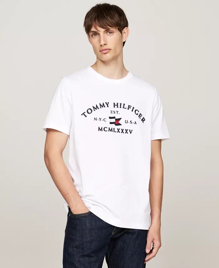 

Мужская футболка с вышитым логотипом Tommy Arch Tommy Hilfiger, белый