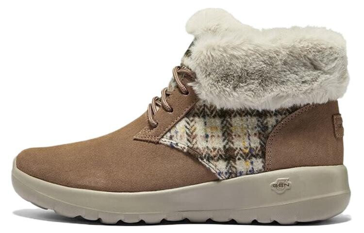 Зимние кроссовки Skechers On the Go в клетку, коричневый