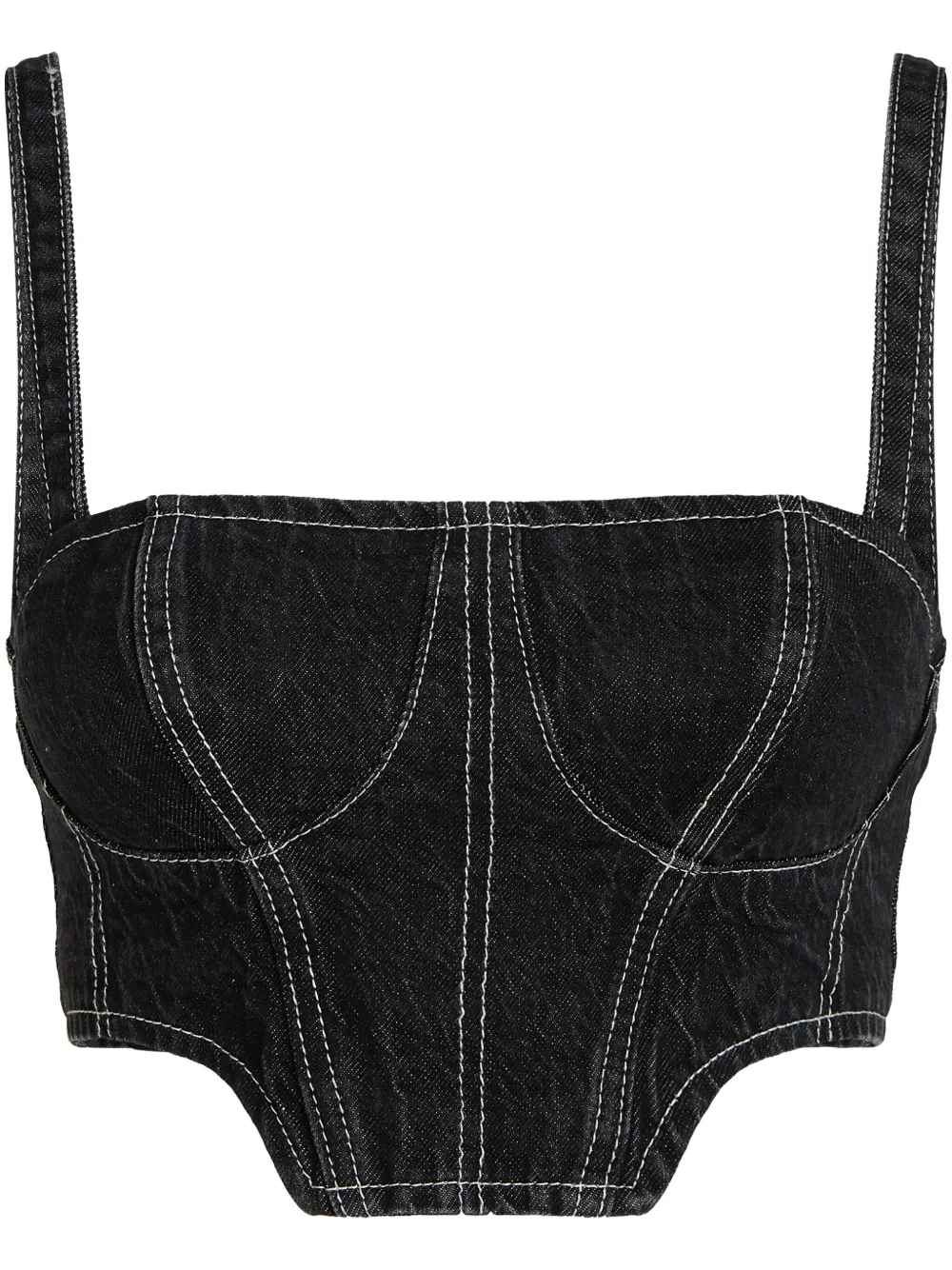 

Укороченный джинсовый топ без рукавов Karl Lagerfeld Jeans, черный