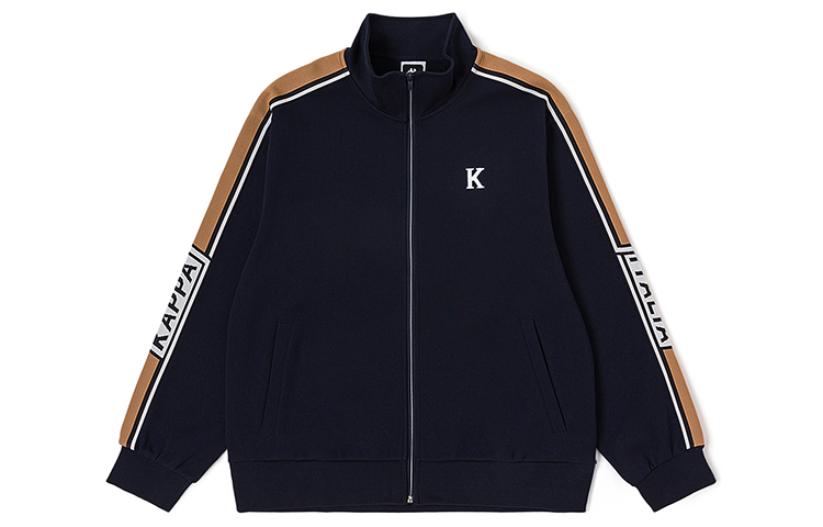 

Мужская толстовка с воротником-стойкой, кардиган средней длины Kappa, midnight синий черный-906