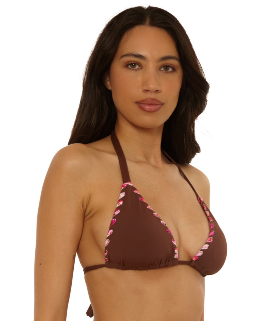 

Женский треугольный топ On the Edge с ручной петлей Becca, Mocha