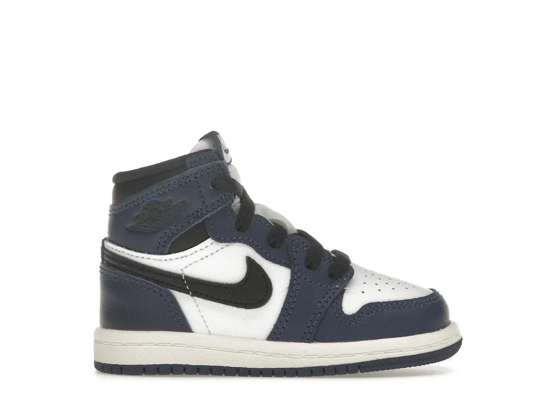 Детские кроссовки высокие с классическим дизайном Jordan 1 Retro High OG, Midnight Navy/Black/White/Sail