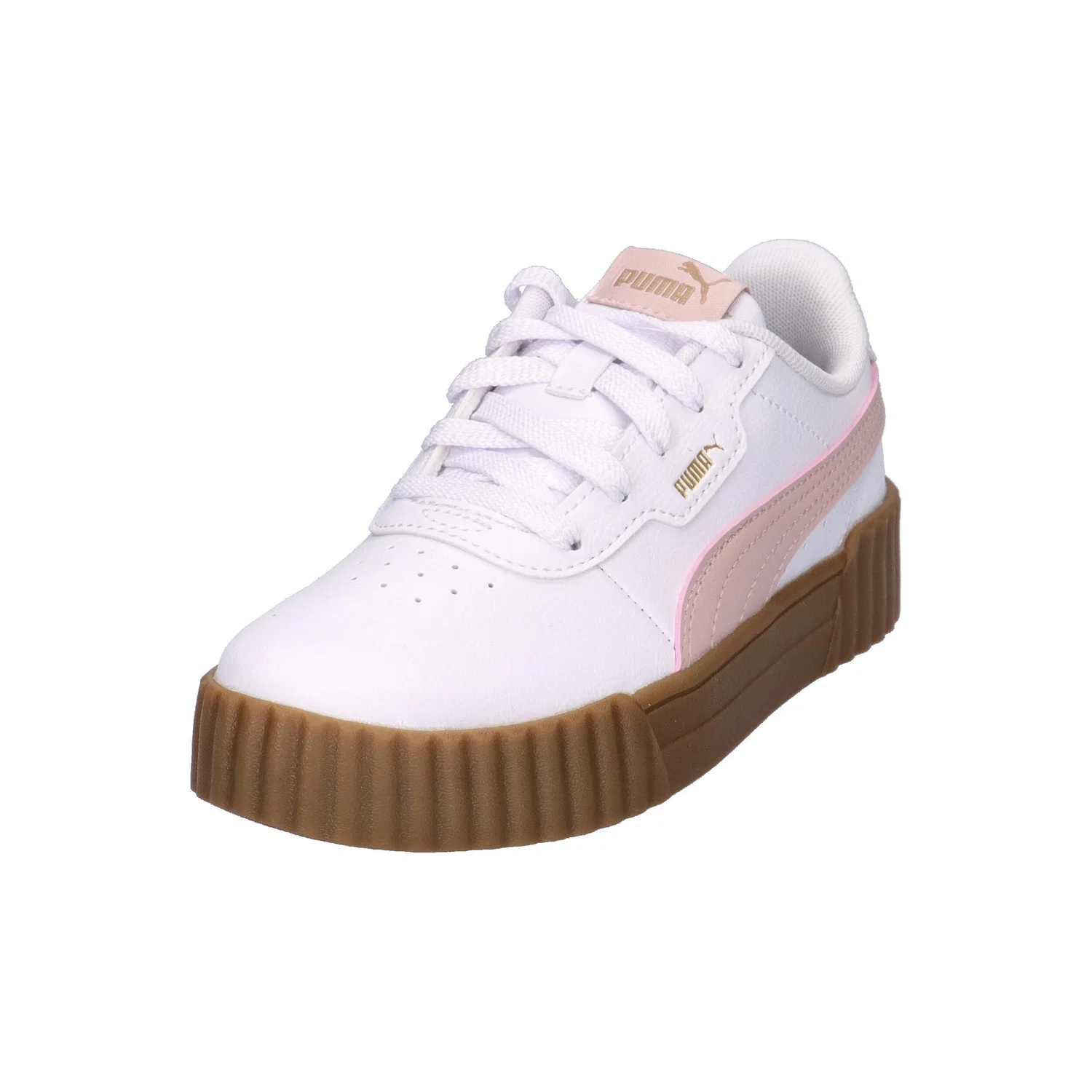 Детские кроссовки с кожаным верхом Carina 3.0 PS Puma, Weiss — фото 4