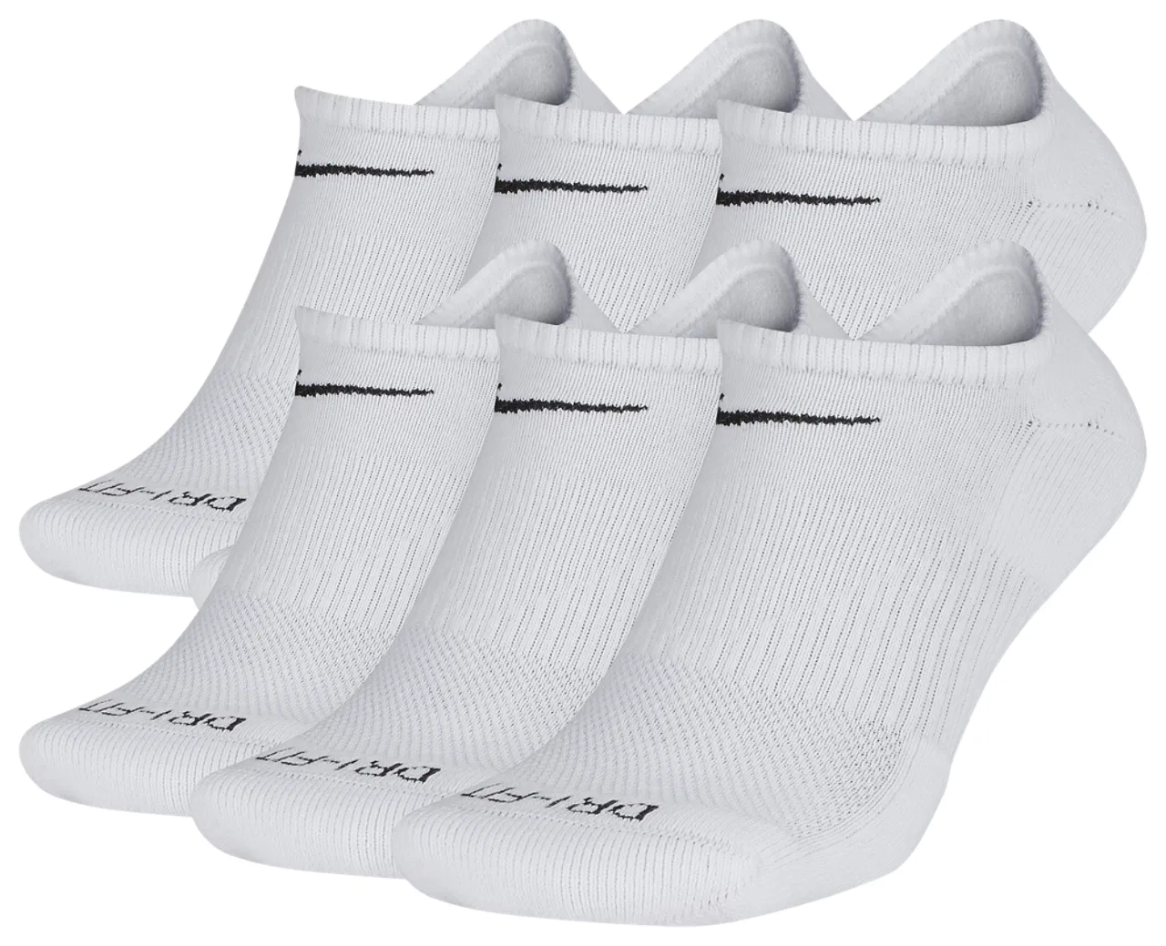 Носки для мужчин Nike Everyday Plus Cushion No-Show Training Socks 6 пар, черный/белый