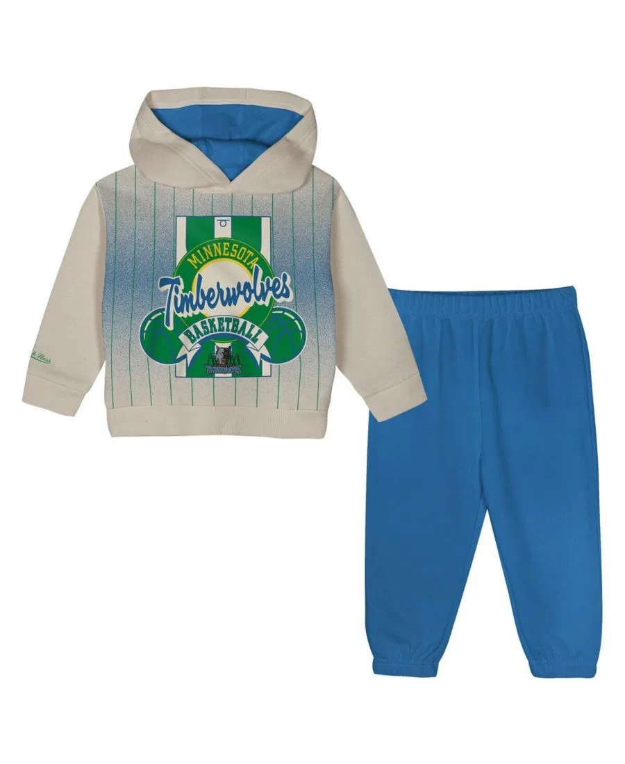 Комплект из худи и спортивных брюк Retro Roots с принтом Minnesota Timberwolves Mitchell & Ness, Cream Blue