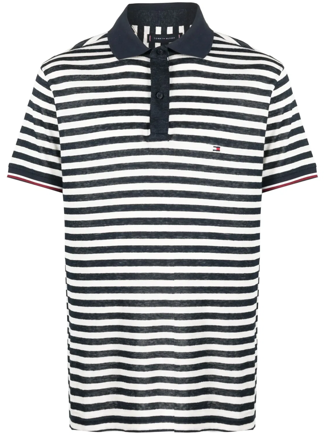 Поло с логотипом и полосками Tommy Hilfiger, белый