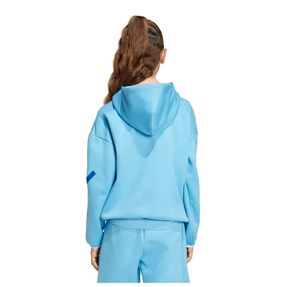 Детское худи для девочек с принтом Messi Z.N.E Adidas, Blue — фото 2