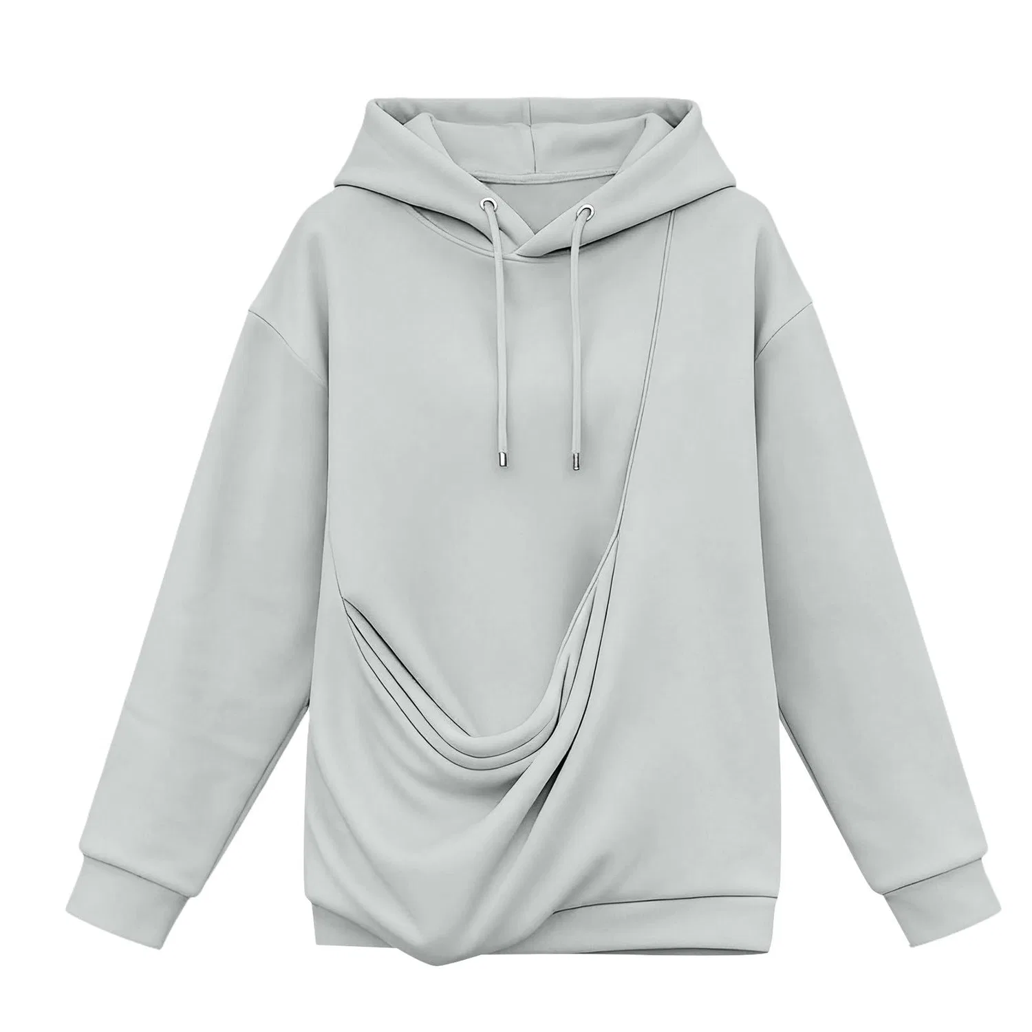 Женская худи с карманом-кенгуру Cat Hoodie, grey — фото 3
